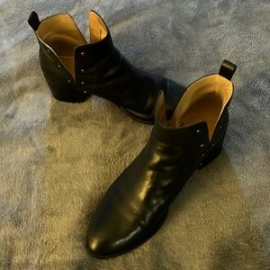 Black slip on booties Leather Franco Sarto sz 10